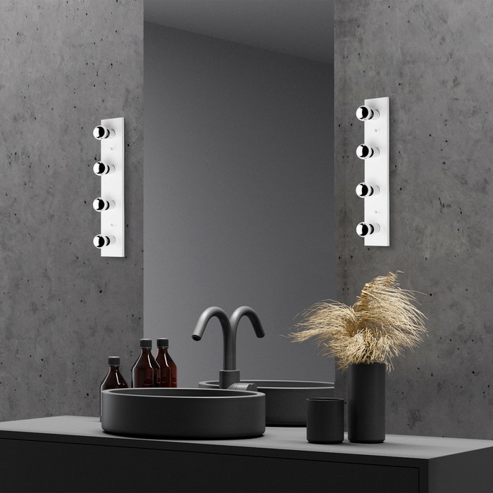 Opviq Mirro - 12241 Lámpara de pared blanca con tapa de cristal